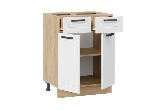 Кухонный гарнитур «Лорас» длиной 120 см Дуб Крафт золотой, Холст Белый