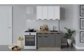 Кухонный гарнитур «Лорас» длиной 120 см Дуб Крафт золотой, Холст Белый, Холст Вулкан