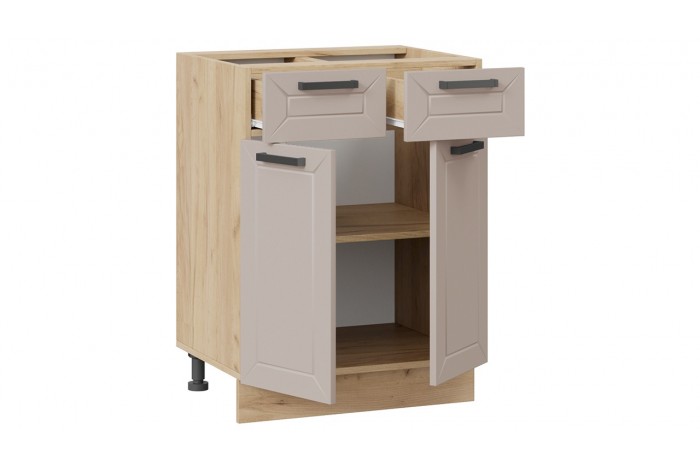 Кухонный гарнитур «Лорас» длиной 160 см Дуб Крафт золотой, Холст латте