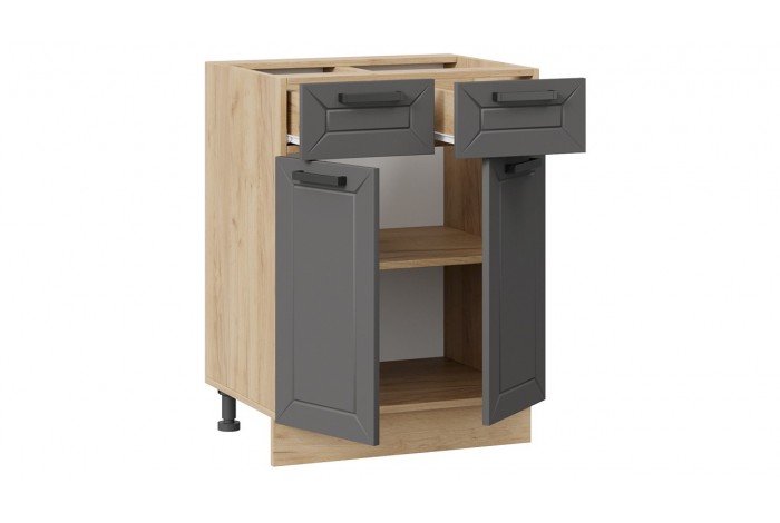 Кухонный гарнитур «Лорас» длиной 160 см Дуб Крафт золотой, Холст Белый, Холст Вулкан