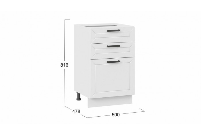 Кухонный гарнитур «Лорас» длиной 150 см Белый, Холст Белый