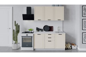 Кухонный гарнитур Лорас длиной 150 см Белый, Холст брюле