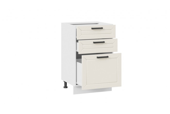 Кухонный гарнитур «Лорас» длиной 150 см Белый, Холст брюле