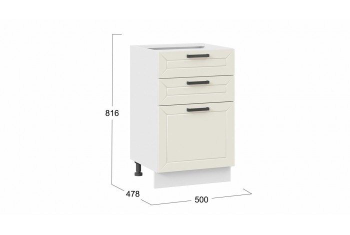 Кухонный гарнитур «Лорас» длиной 150 см Белый, Холст брюле