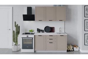 Кухонный гарнитур Лорас длиной 150 см Белый, Холст латте