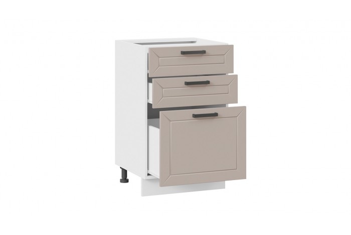 Кухонный гарнитур «Лорас» длиной 150 см Белый, Холст латте