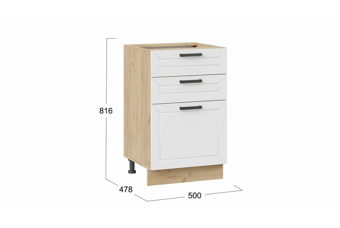 Кухонный гарнитур «Лорас» длиной 150 см Дуб Крафт золотой, Холст Белый