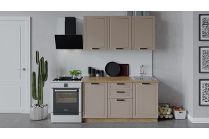 Кухонный гарнитур Лорас длиной 150 см Дуб Крафт золотой, Холст латте