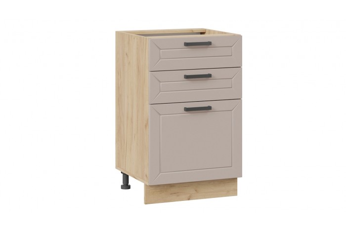 Кухонный гарнитур «Лорас» длиной 150 см Дуб Крафт золотой, Холст латте