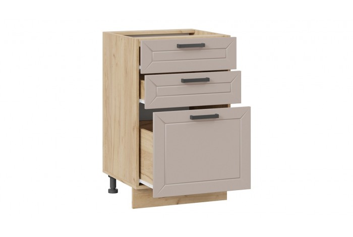 Кухонный гарнитур «Лорас» длиной 150 см Дуб Крафт золотой, Холст латте