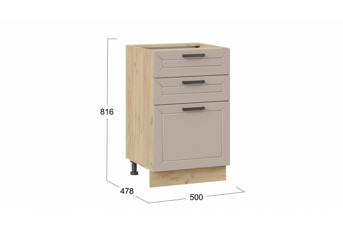 Кухонный гарнитур «Лорас» длиной 150 см Дуб Крафт золотой, Холст латте