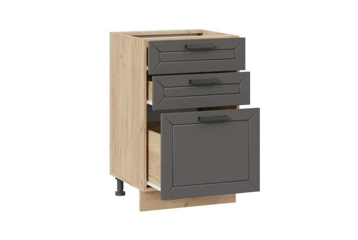 Кухонный гарнитур «Лорас» длиной 150 см Дуб Крафт золотой, Холст Белый, Холст Вулкан