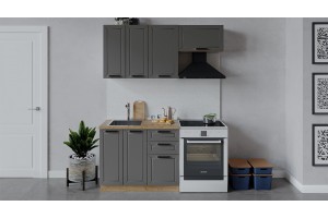 Кухонный гарнитур Лорас длиной 160 (100) см Дуб Крафт золотой, Холст Вулкан