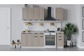 Кухонный гарнитур «Лорас» длиной 160 см Белый, Холст латте