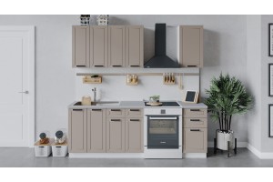 Кухонный гарнитур Лорас длиной 160 см Белый, Холст латте