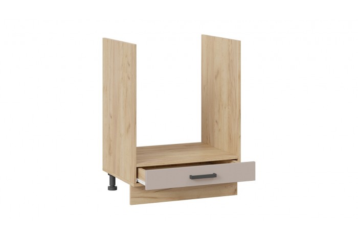 Кухонный гарнитур «Лорас» длиной 160 см со шкафом НБ Дуб Крафт золотой, Холст брюле, Холст латте