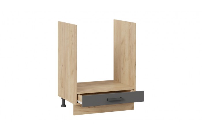 Кухонный гарнитур «Лорас» длиной 200 см со шкафом НБ Дуб Крафт золотой, Холст Вулкан