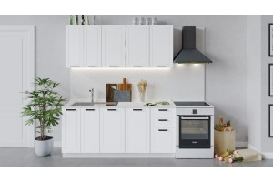 Кухонный гарнитур Лорас длиной 180 см Белый, Холст Белый