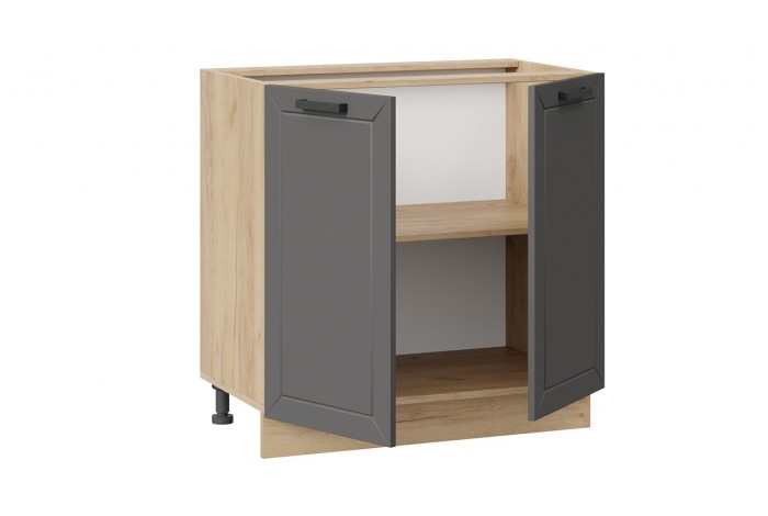 Кухонный гарнитур «Лорас» длиной 200 см со шкафом НБ Дуб Крафт золотой, Холст Вулкан