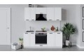 Кухонный гарнитур «Лорас» длиной 200 см со шкафом НБ Белый, Холст Белый