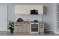 Кухонный гарнитур «Лорас» длиной 220 (160) см Дуб Крафт золотой, Холст брюле, Холст латте