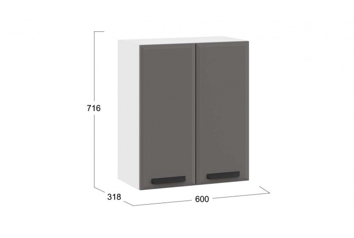 Кухонный гарнитур «Тиана» длиной 100 см Белый, Асфальт супермат