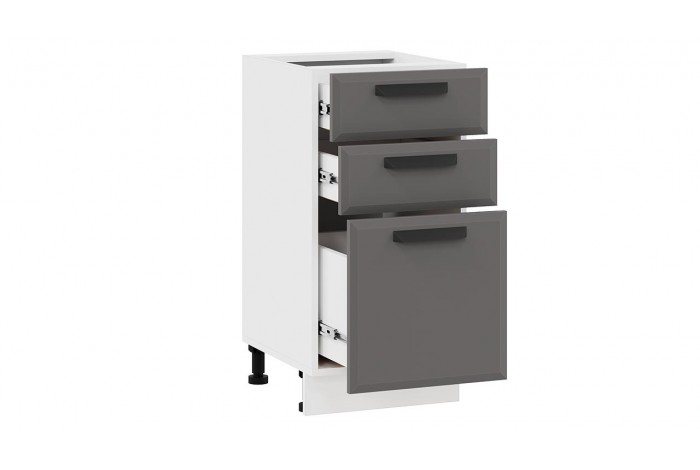 Кухонный гарнитур «Тиана» длиной 100 см Белый, Асфальт супермат