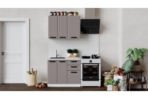 Кухонный гарнитур Тиана длиной 100 см Белый, Мокко супермат