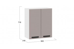 Кухонный гарнитур Тиана длиной 240 (180) см Белый, Мокко супермат