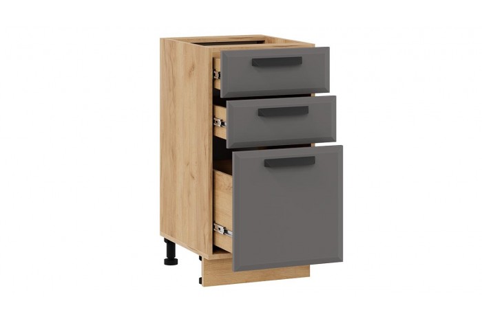 Кухонный гарнитур «Тиана» длиной 180 см Дуб Крафт золотой, Белый супермат, Асфальт супермат