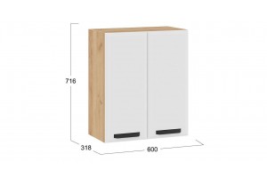 Кухонный гарнитур Тиана длиной 200 см со шкафом НБ Дуб Крафт золотой, Белый супермат