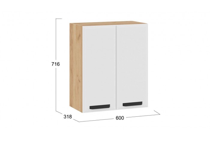 Кухонный гарнитур «Тиана» длиной 180 см Дуб Крафт золотой, Белый супермат, Мокко супермат