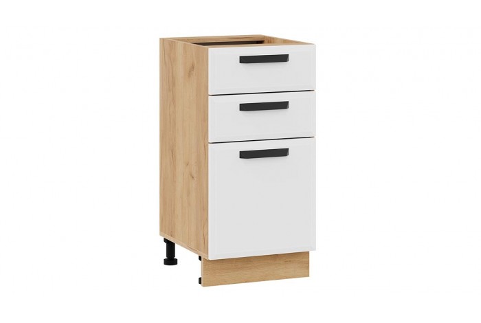 Кухонный гарнитур «Тиана» длиной 220 (160) см Дуб Крафт золотой, Белый супермат