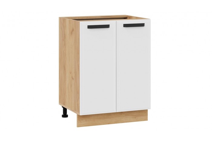 Кухонный гарнитур «Тиана» длиной 200 см со шкафом НБ Дуб Крафт золотой, Белый супермат