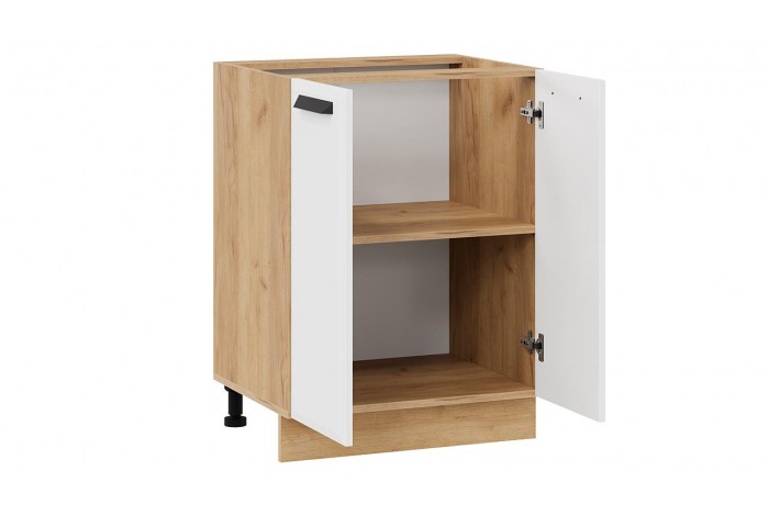 Кухонный гарнитур «Тиана» длиной 200 см со шкафом НБ Дуб Крафт золотой, Белый супермат