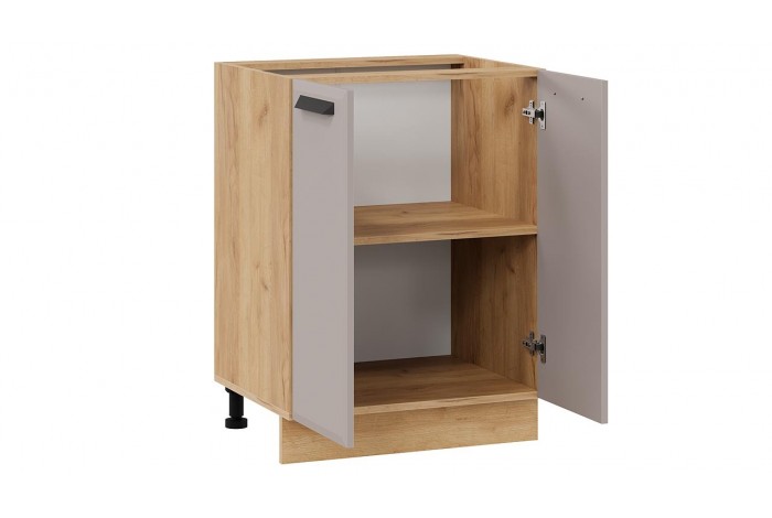 Кухонный гарнитур «Тиана» длиной 200 см со шкафом НБ Дуб Крафт золотой, Мокко супермат