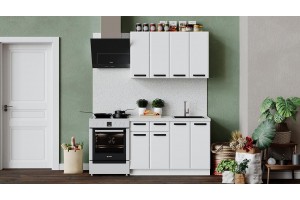 Кухонный гарнитур Тиана длиной 120 см Белый, Белый супермат