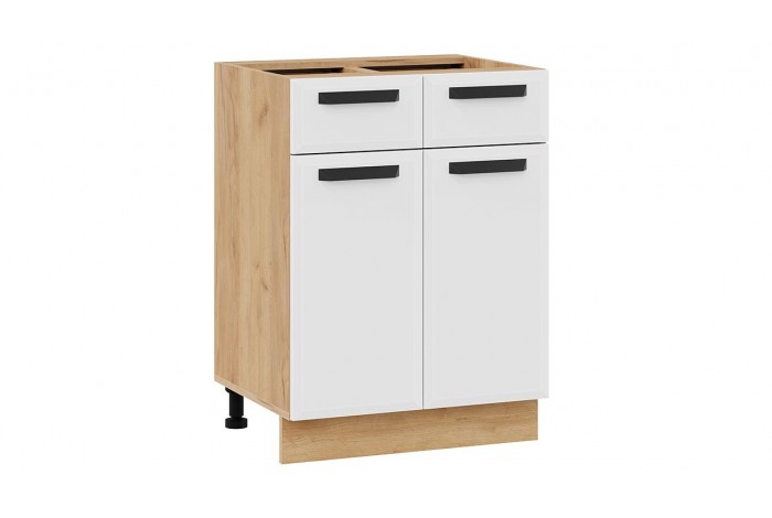 Кухонный гарнитур «Тиана» длиной 220 (160) см Дуб Крафт золотой, Белый супермат