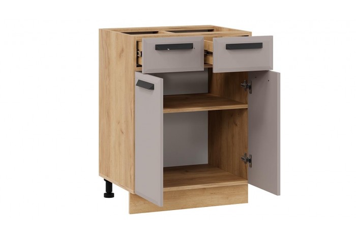 Кухонный гарнитур «Тиана» длиной 120 см Дуб Крафт золотой, Белый супермат, Мокко супермат