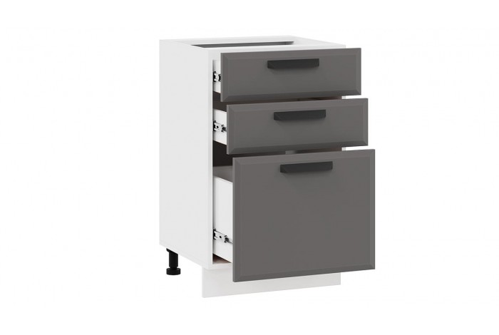 Кухонный гарнитур «Тиана» длиной 150 см Белый, Асфальт супермат