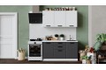 Кухонный гарнитур «Тиана» длиной 150 см Белый, Белый супермат, Асфальт супермат