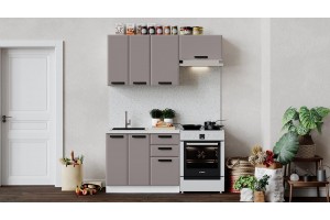 Кухонный гарнитур Тиана длиной 160 (100) см Белый, Мокко супермат