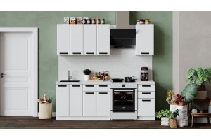 Кухонный гарнитур Тиана длиной 160 см Белый, Белый супермат