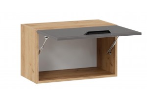 Кухонный гарнитур Тиана длиной 200 см со шкафом НБ Дуб Крафт золотой, Асфальт супермат