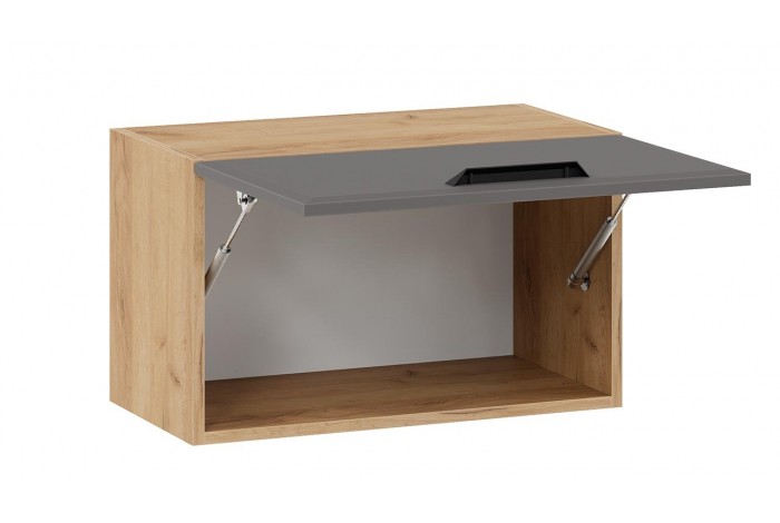 Кухонный гарнитур «Тиана» длиной 200 см со шкафом НБ Дуб Крафт золотой, Асфальт супермат