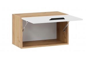 Кухонный гарнитур Тиана длиной 200 см со шкафом НБ Дуб Крафт золотой, Белый супермат