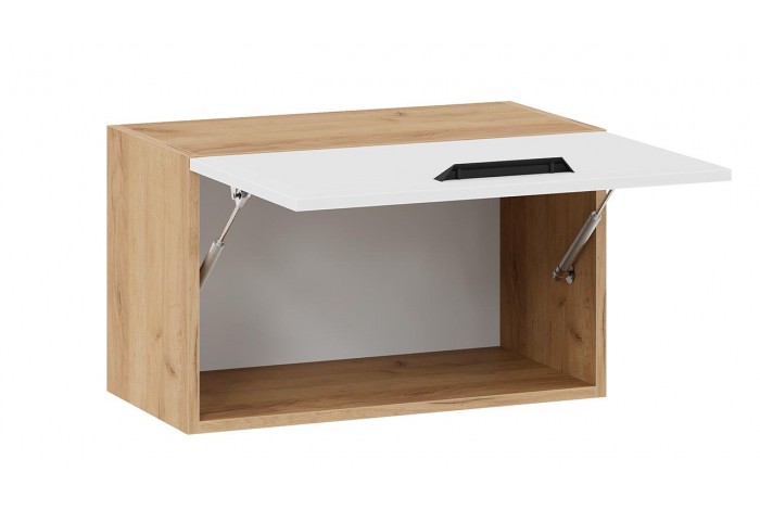 Кухонный гарнитур «Тиана» длиной 200 см со шкафом НБ Дуб Крафт золотой, Белый супермат