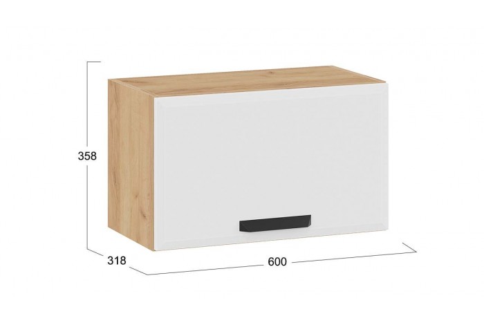 Кухонный гарнитур «Тиана» длиной 200 см со шкафом НБ Дуб Крафт золотой, Белый супермат