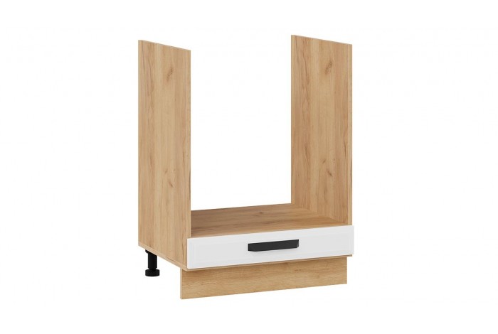 Кухонный гарнитур «Тиана» длиной 200 см со шкафом НБ Дуб Крафт золотой, Белый супермат