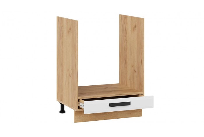 Кухонный гарнитур «Тиана» длиной 200 см со шкафом НБ Дуб Крафт золотой, Белый супермат